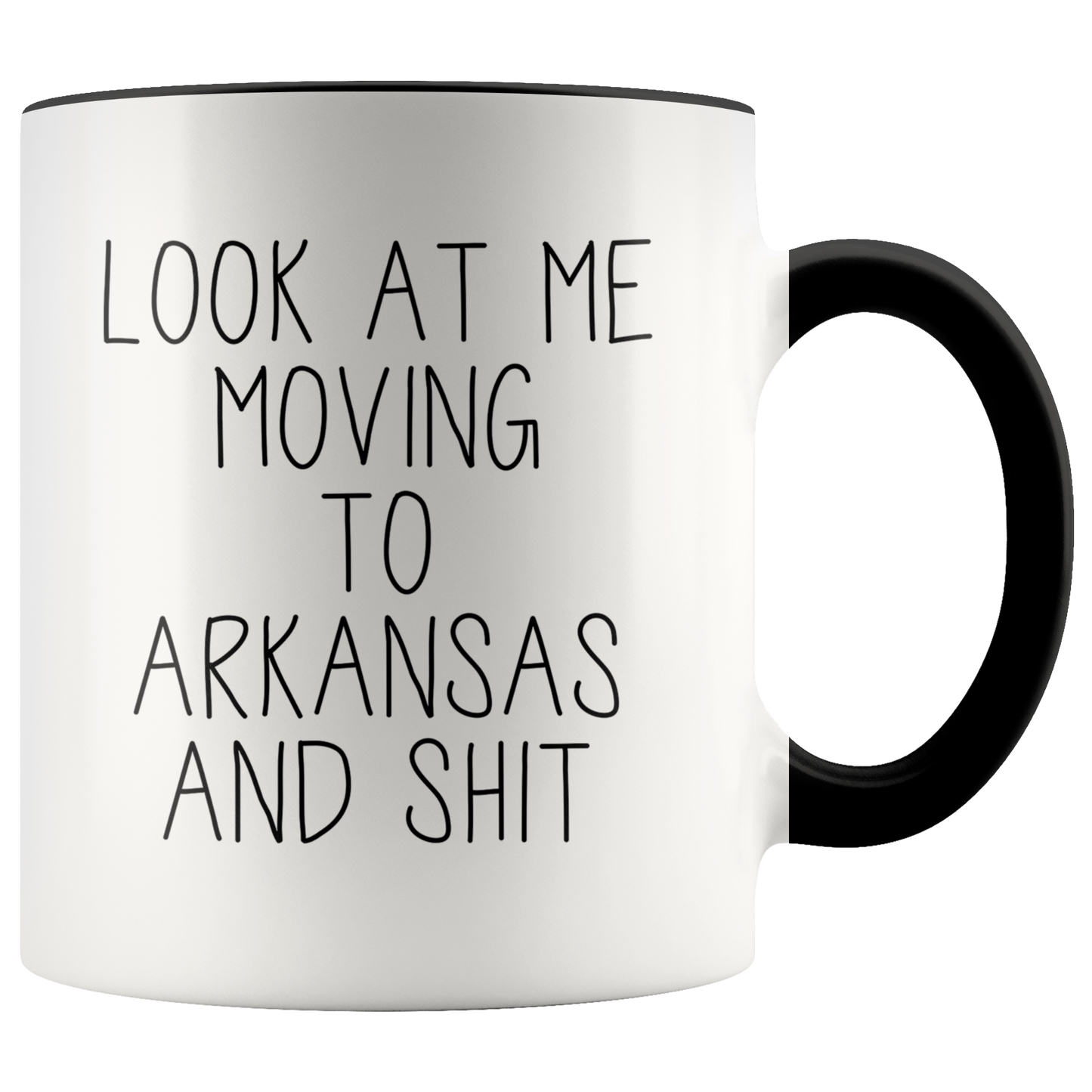 Moving to Arkansas Gifts, Moving Away Coffee Mug, Two Tone Accent Cup, Birthday Gift for Men and Women