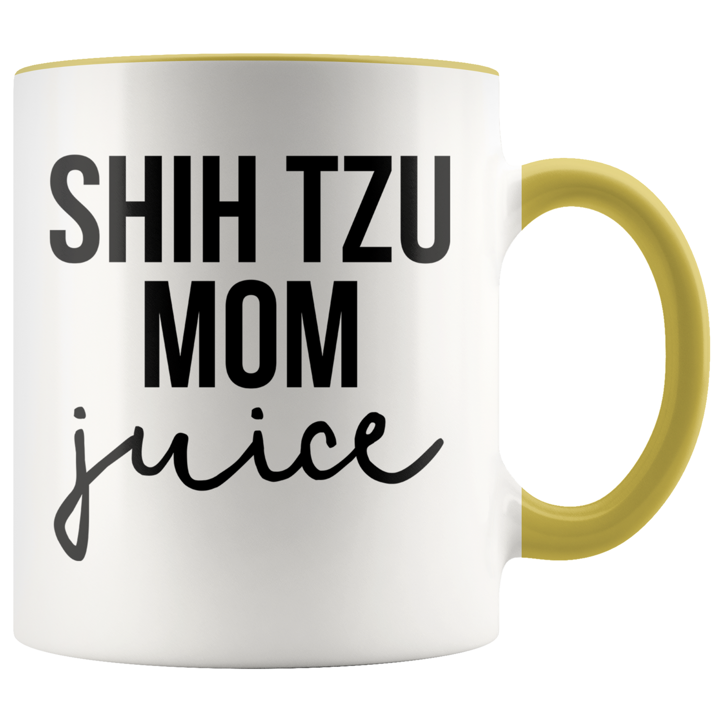 Shih Tzu Mom Gifts, Coffee Mug, Two Tone Accent Cup, Birthday Gift for Men and Women