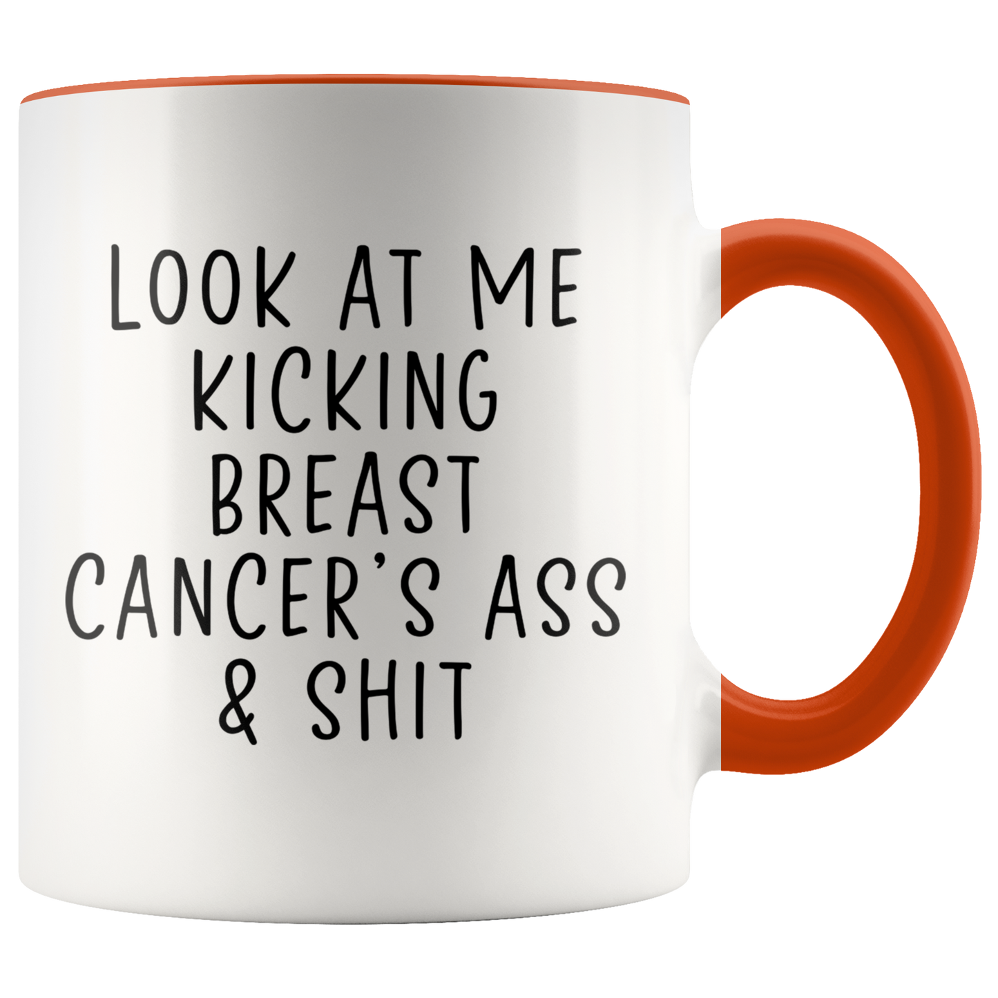 Breast Cancer Survivor Gifts, Coffee Mug, Two Tone Accent Cup, Birthday Gift for Men and Women