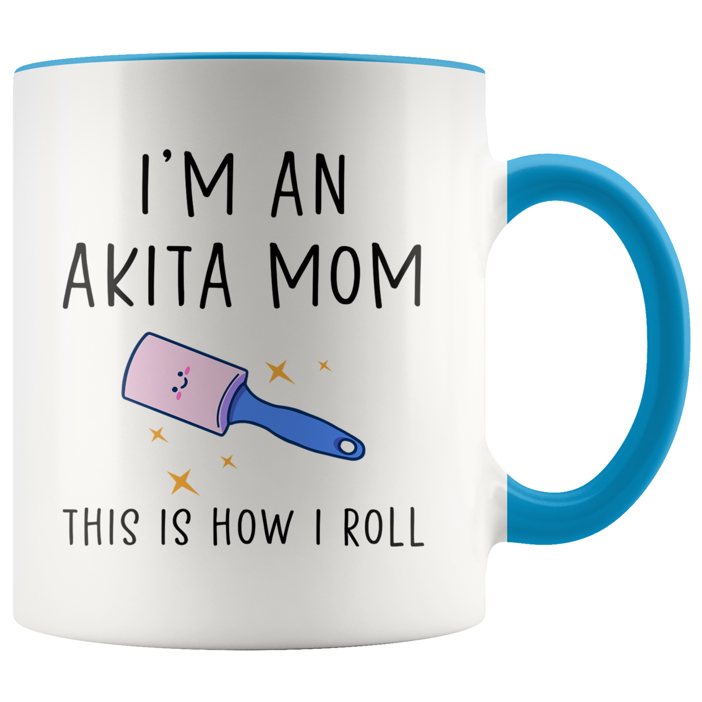 Akita Mom Gifts, Akita Mom Coffee Mug, Two Tone Accent Cup, Birthday Gift for Men and Women