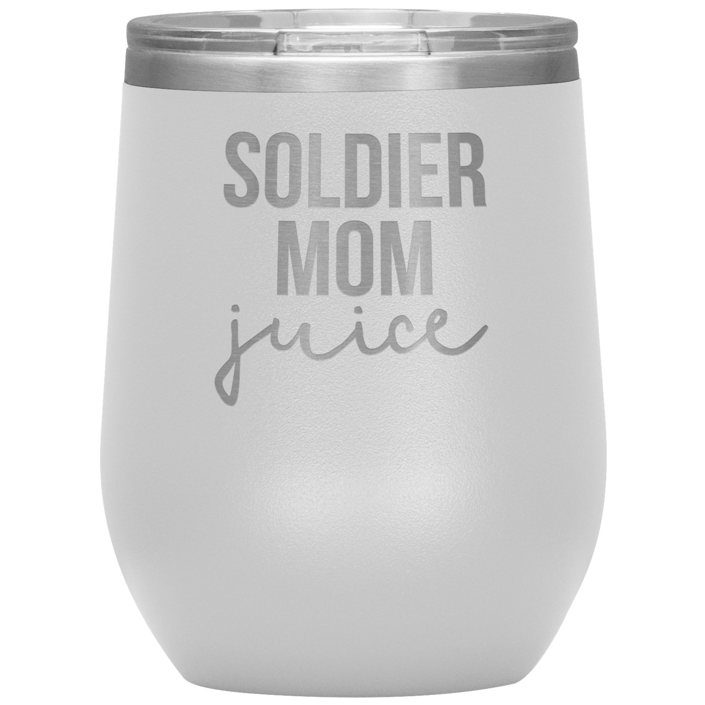 Soldier Mamá Vino Tumbler, Soldier Mamá Regalos, Copa de Vino de Viaje, Regalos de Cumpleaños para Hombres y Mujeres