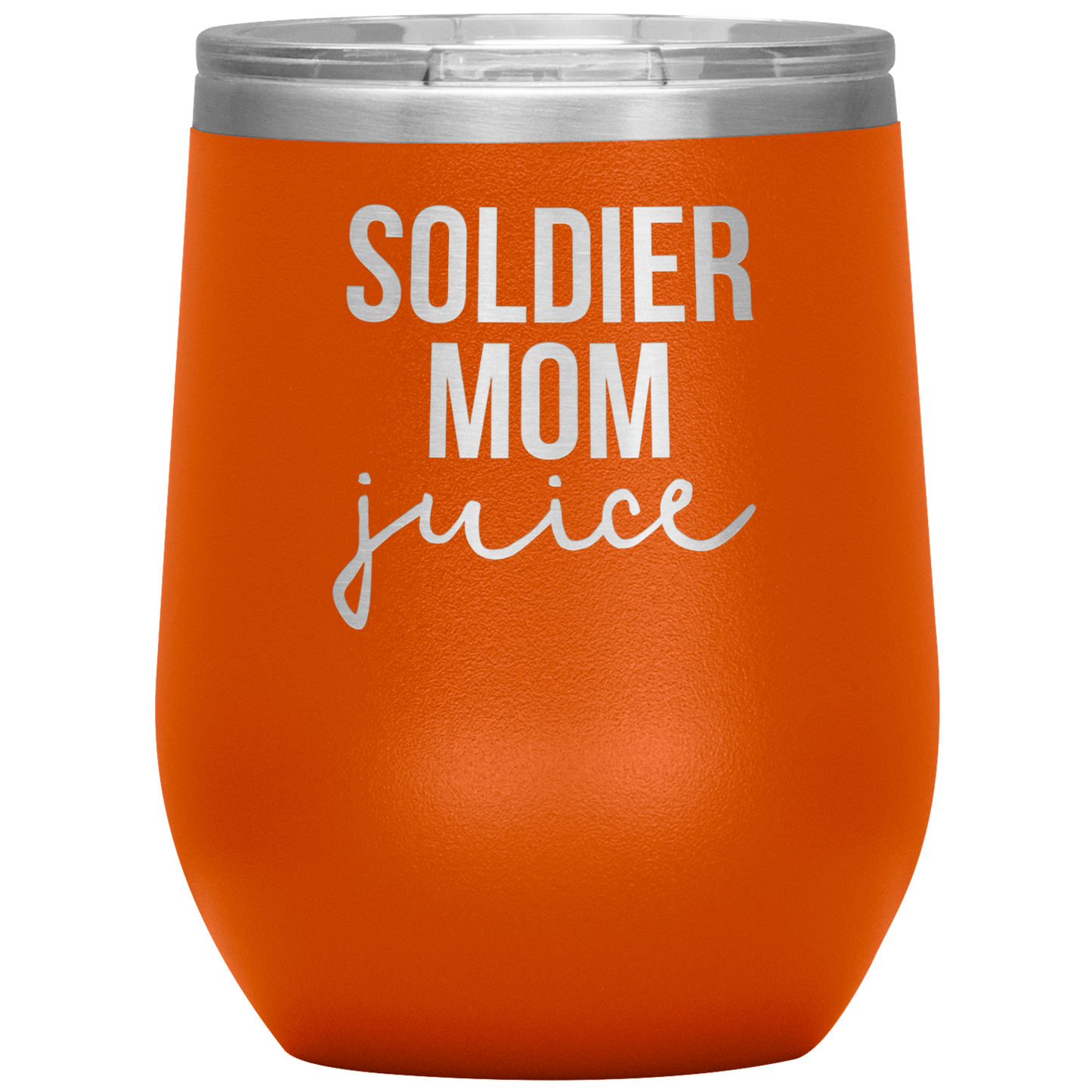 Soldier Mom Wine Tumbler, Soldier Mom Gifts, Travel Wine Cup, Birthday Gifts for Men and Women