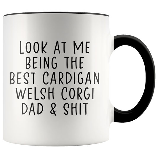 Cardigan Welsh Corgi Dad Gifts, Coffee Mug, Two Tone Accent Cup, Birthday Gift for Men and Women