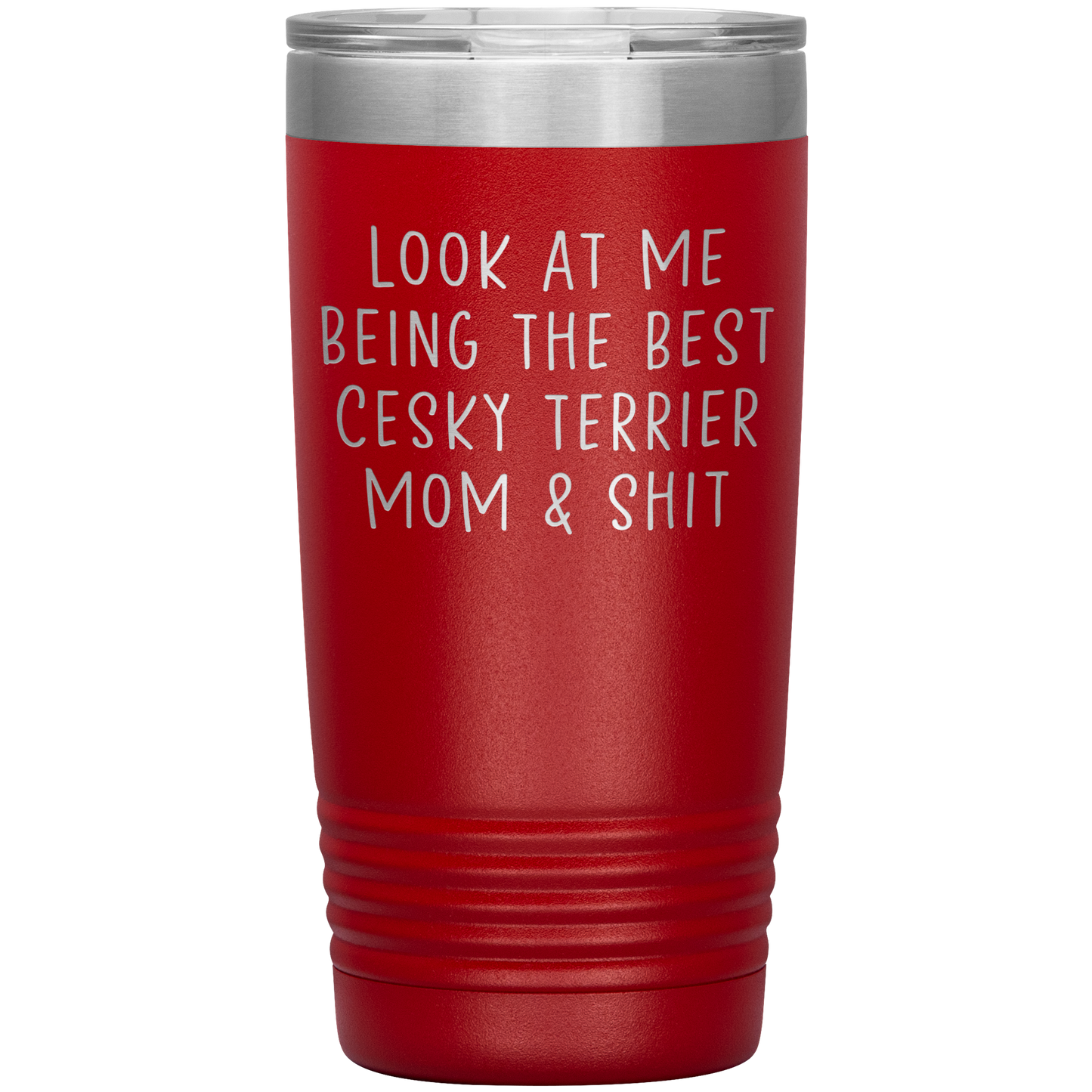 Cesky Terrier Mom Tumbler, Funny Travel Coffee Mug, Birthday Gifts for Men and Women