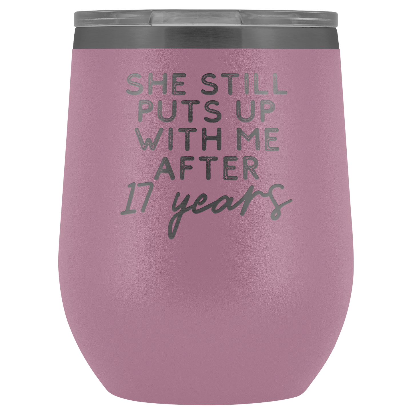 17o Aniversario Regalo 17 Año Aniversario boda Vino Vaso Divertido Esposo Tumbler Regalos para él Aniversario para la Copa de los Hombres