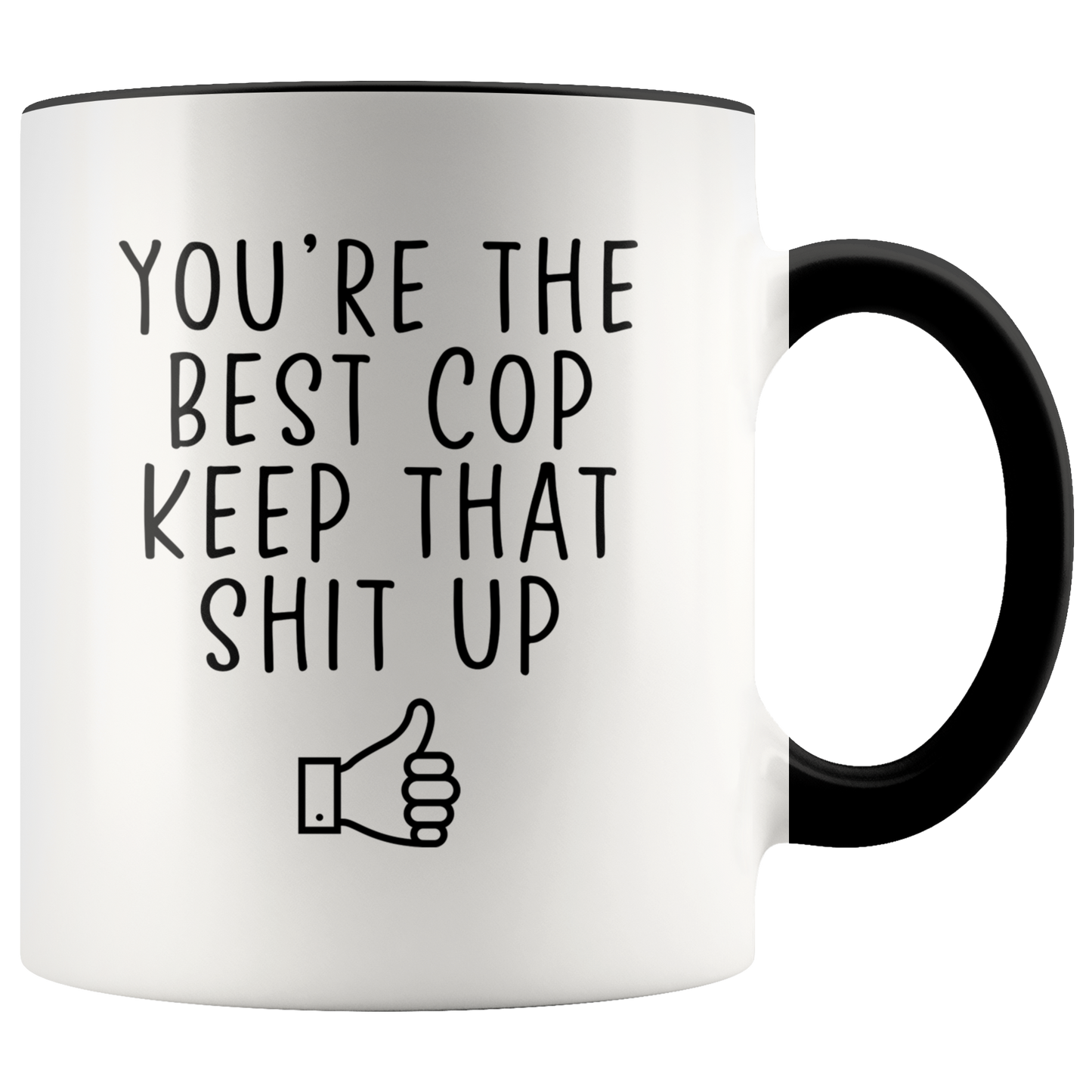 Cop Gifts, Coffee Mug, Two Tone Accent Cup, Birthday Gift for Men and Women