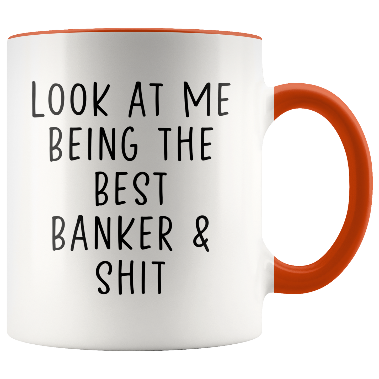 Banker Gifts, Coffee Mug, Two Tone Accent Cup, Birthday Gift for Men and Women