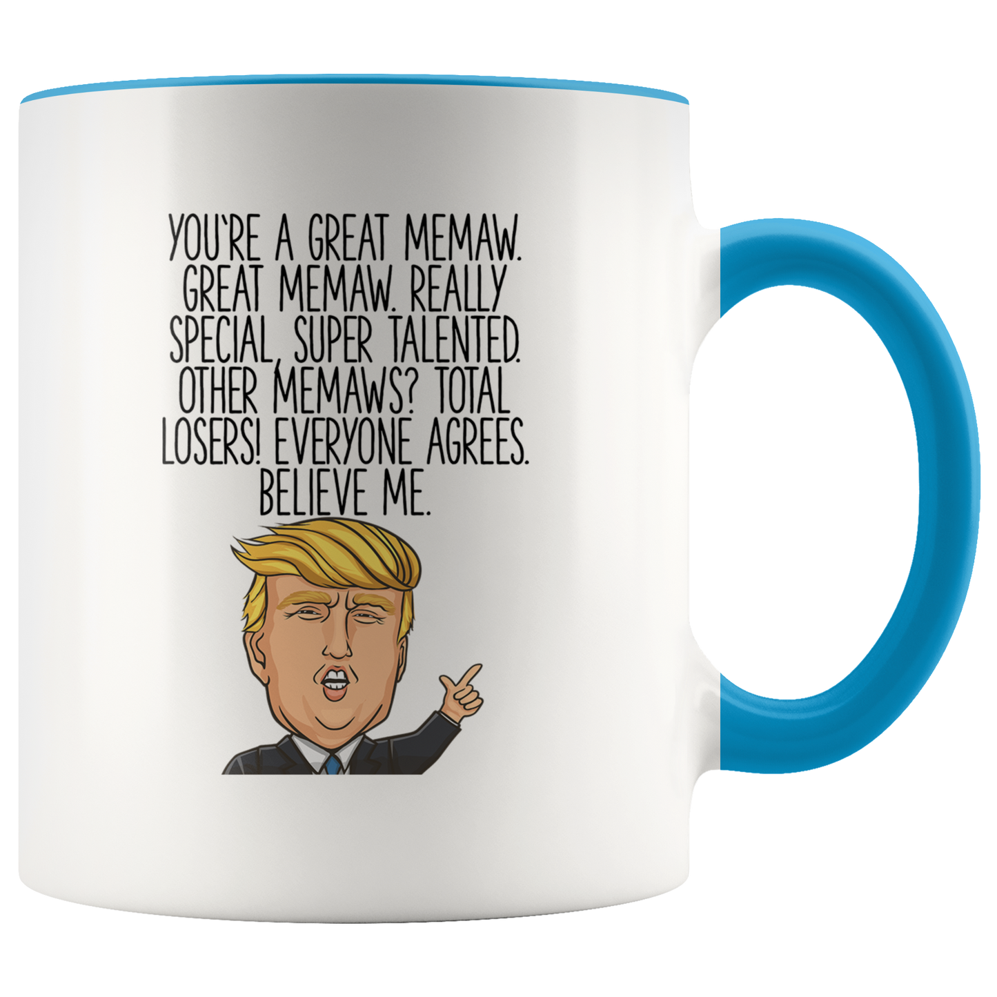 Memaw Gifts, Memaw Coffee Mug, Two Tone Accent Cup, Birthday Gift for Men and Women