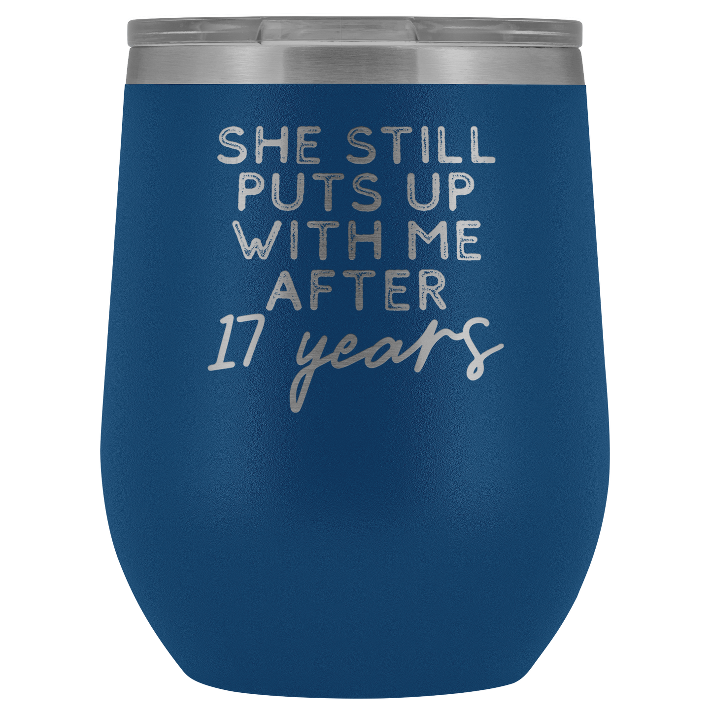 17o Aniversario Regalo 17 Año Aniversario boda Vino Vaso Divertido Esposo Tumbler Regalos para él Aniversario para la Copa de los Hombres