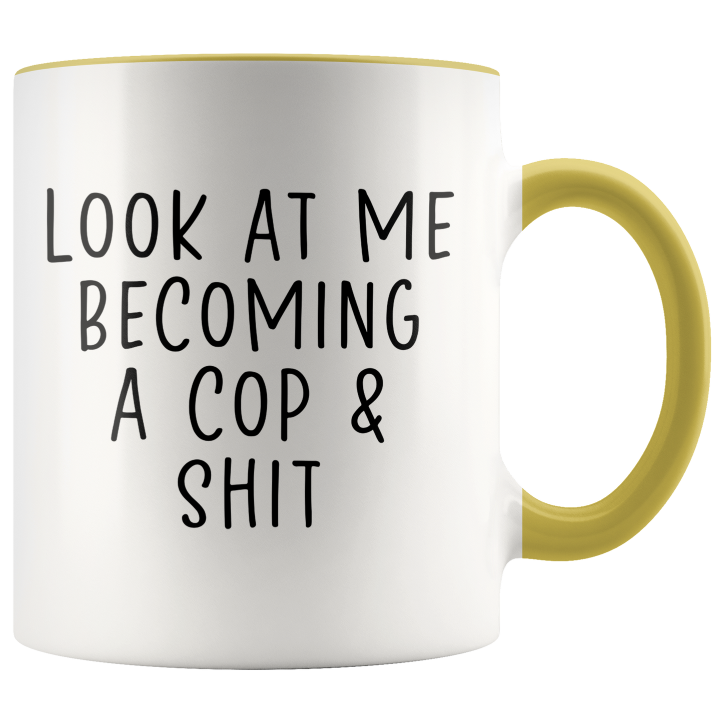 Cop Graduation Gifts, Cop Graduate Coffee Mug, Two Tone Accent Cup, Birthday Gift for Men and Women