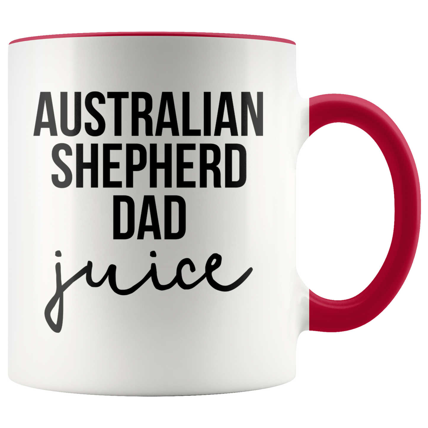 Australian Shepherd Dad Gifts, Coffee Mug, Two Tone Accent Cup, Birthday Gift for Men and Women