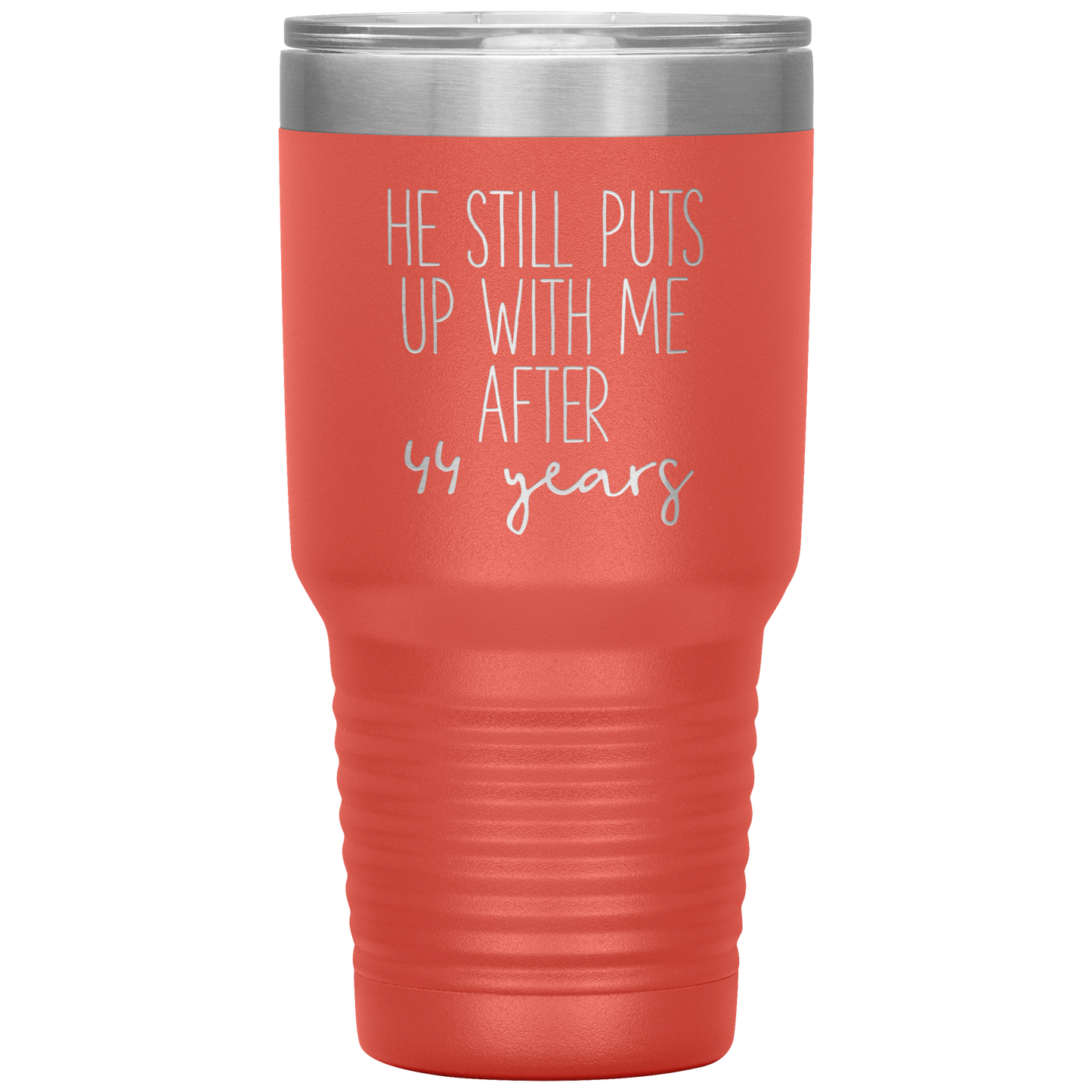 44th Anniversary Tumbler, Funny Travel Coffee Mug, Birthday Gifts for Men and Women