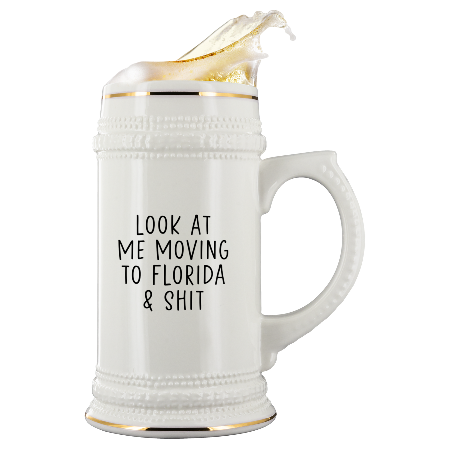 Moving to Florida Beer Stein, Beer Mug, Birthday Gifts for Men and Women