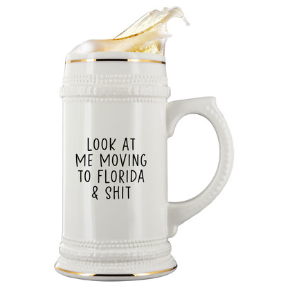 Moving to Florida Beer Stein, Beer Mug, Birthday Gifts for Men and Women