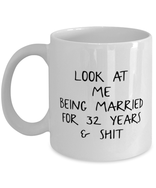 32nd Anniversary Coffee Mug White Ceramic Cup