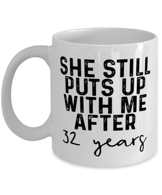 32nd Anniversary Coffee Mug White Ceramic Cup