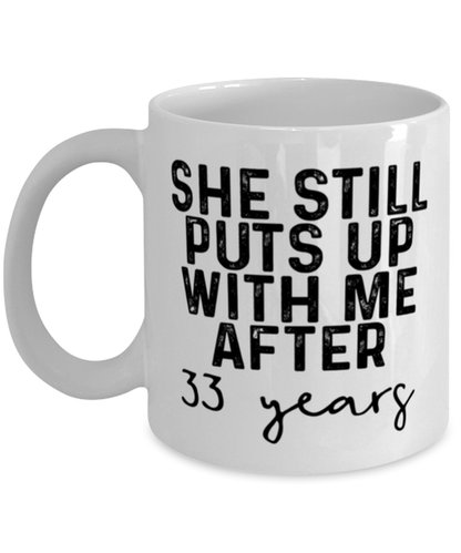 33rd Anniversary Coffee Mug White Ceramic Cup