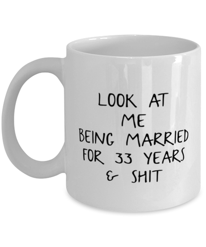 33rd Anniversary Coffee Mug White Ceramic Cup