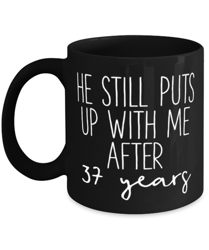 37th Anniversary Coffee Mug White Ceramic Cup