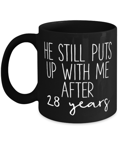 28th Anniversary Coffee Mug White Ceramic Cup