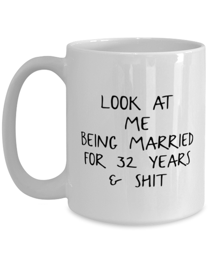 32nd Anniversary Coffee Mug White Ceramic Cup