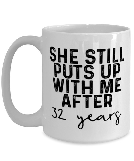 32nd Anniversary Coffee Mug White Ceramic Cup