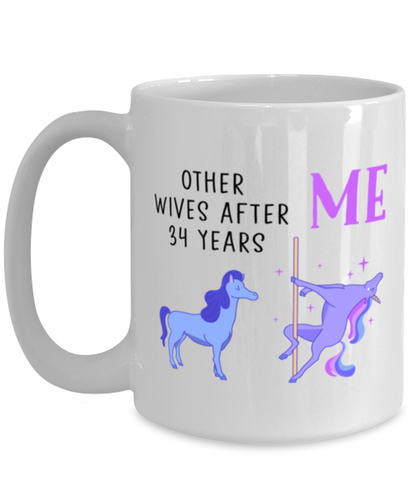 34th Anniversary Coffee Mug White Ceramic Cup