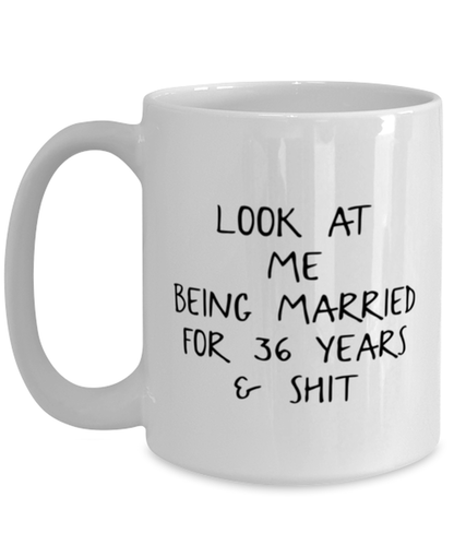 36th Anniversary Coffee Mug White Ceramic Cup