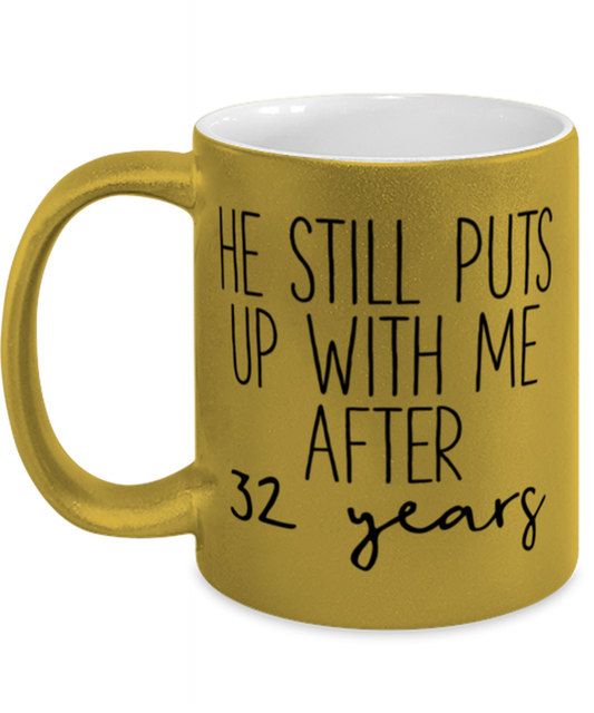 32nd Anniversary Coffee Mug White Ceramic Cup