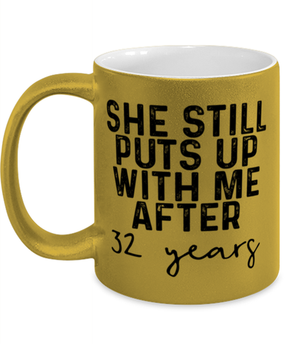 32nd Anniversary Coffee Mug White Ceramic Cup