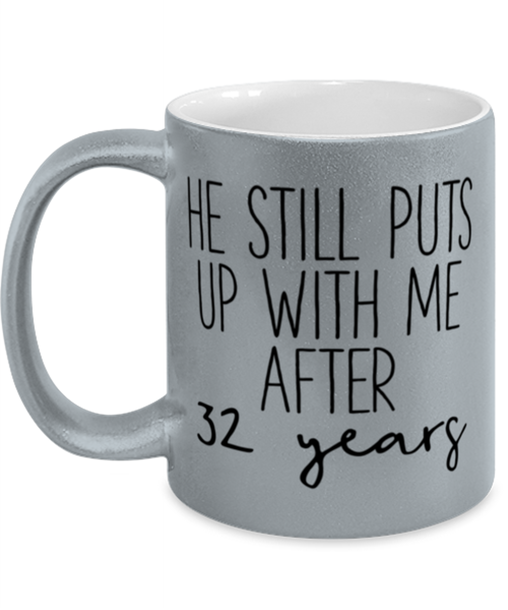 32nd Anniversary Coffee Mug White Ceramic Cup