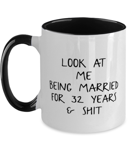 32nd Anniversary Coffee Mug White Ceramic Cup