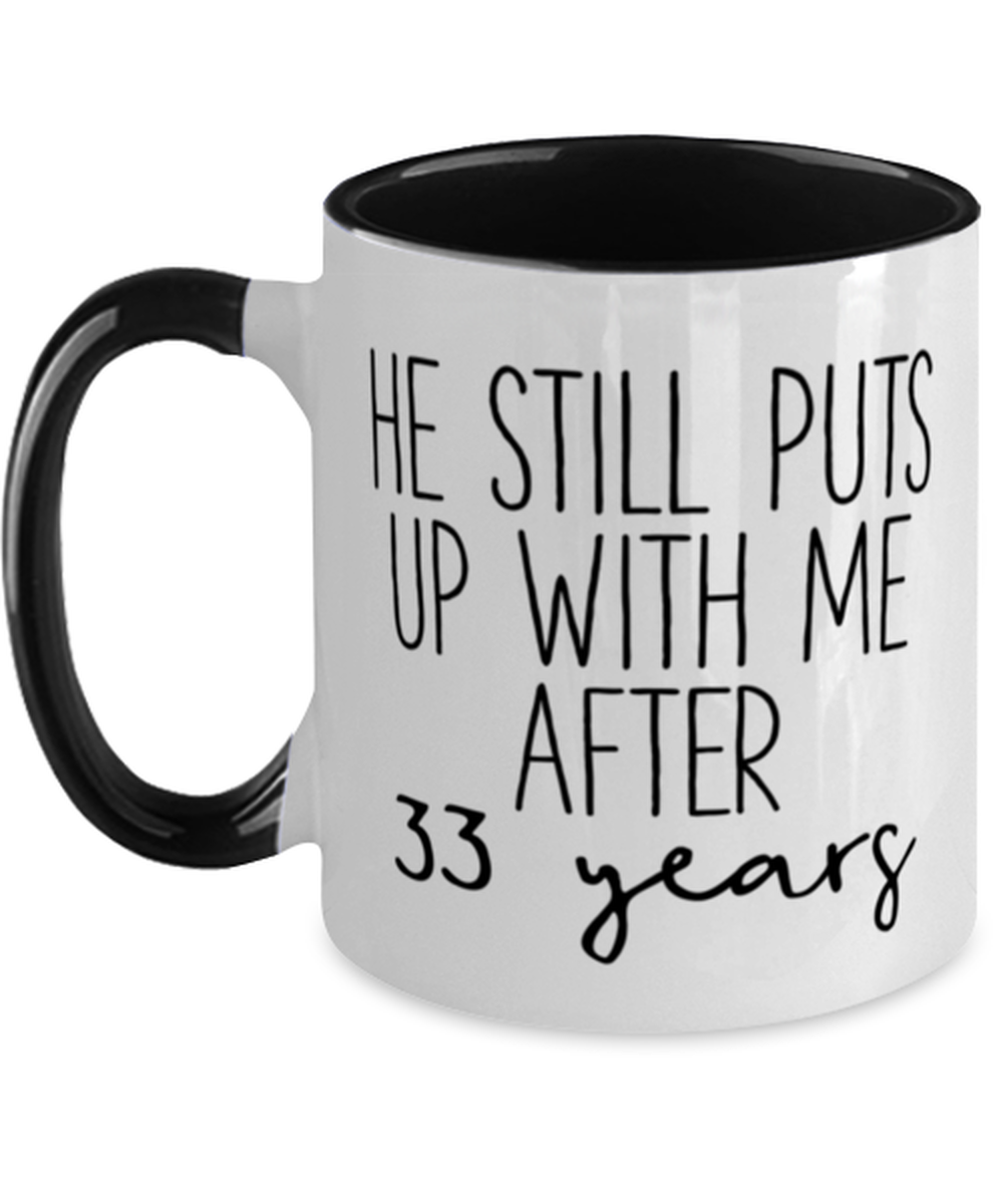 33rd Anniversary Coffee Mug White Ceramic Cup