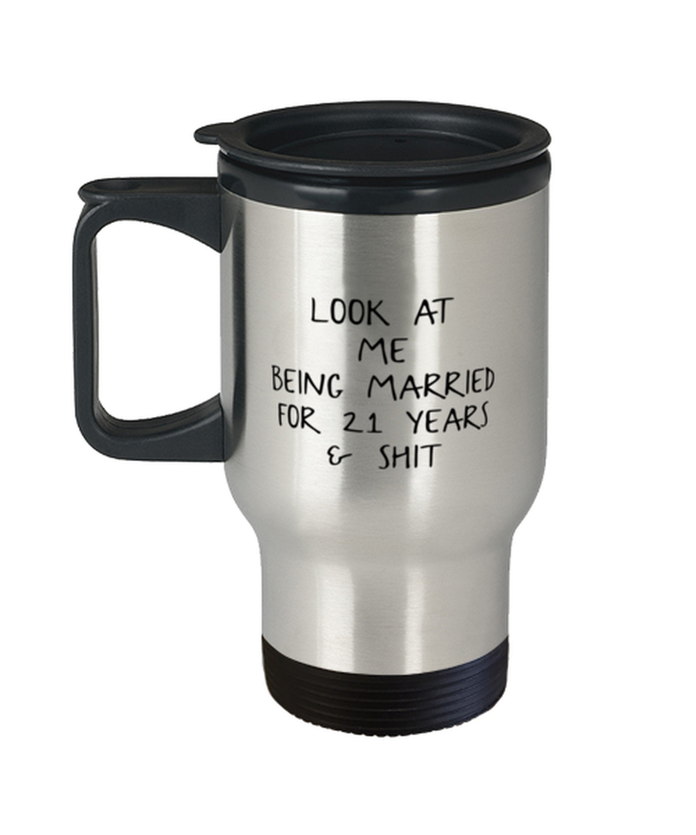 21st Anniversary Travel Coffee Mug Tumbler Cup