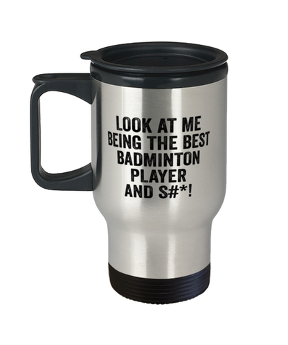 Badminton Travel Coffee Mug Tumbler Cup