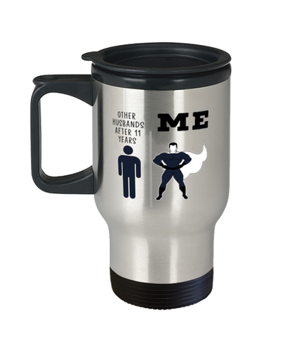 11th Anniversary Travel Coffee Mug Tumbler Cup