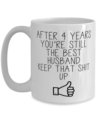 4th Anniversary Husband Coffee Mug Ceramic Cup