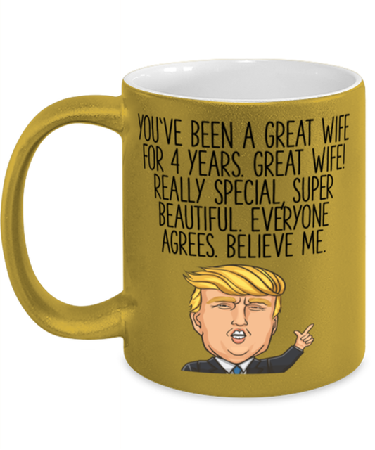 4th Anniversary Wife Coffee Mug Ceramic Cup