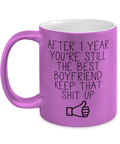 One Year Anniversary Boyfriend Coffee Mug Ceramic Cup