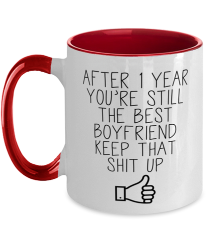 One Year Anniversary Boyfriend Coffee Mug Ceramic Cup