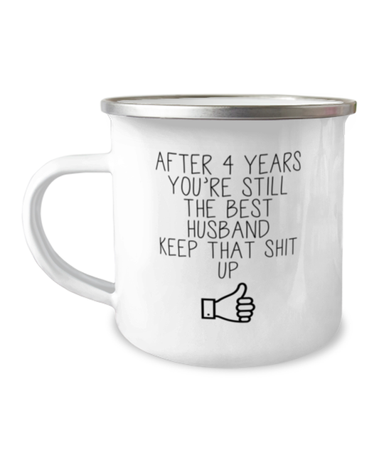 4th Anniversary Husband Camper Coffee Mug Cup