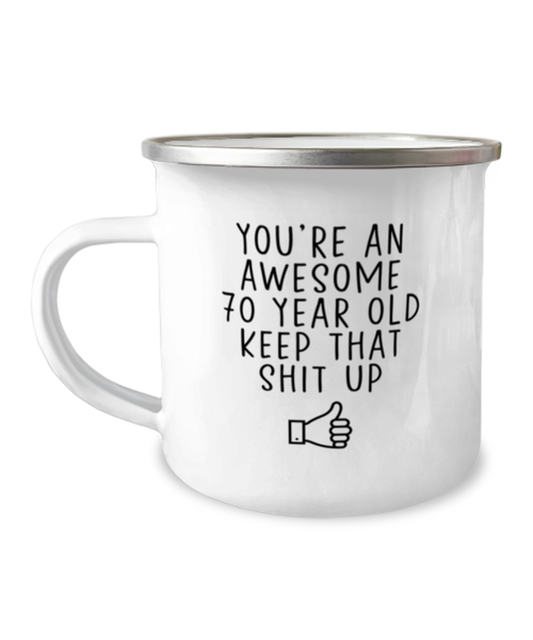 70th Birthday Camper Coffee Mug Camping Cup