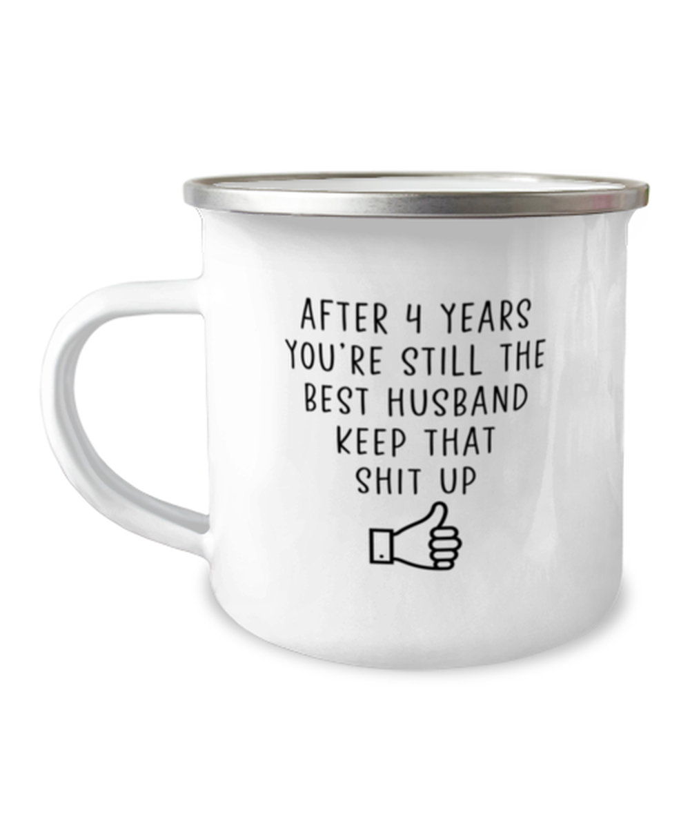 4th Anniversary Husband Camper Coffee Mug Camping Cup