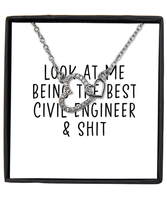 Civil engineer Interlocking Hearts Necklace Jewelry