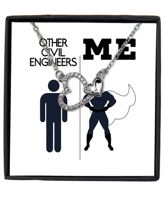 Civil engineer Interlocking Hearts Necklace Jewelry