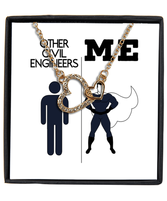 Civil engineer Interlocking Hearts Necklace Jewelry