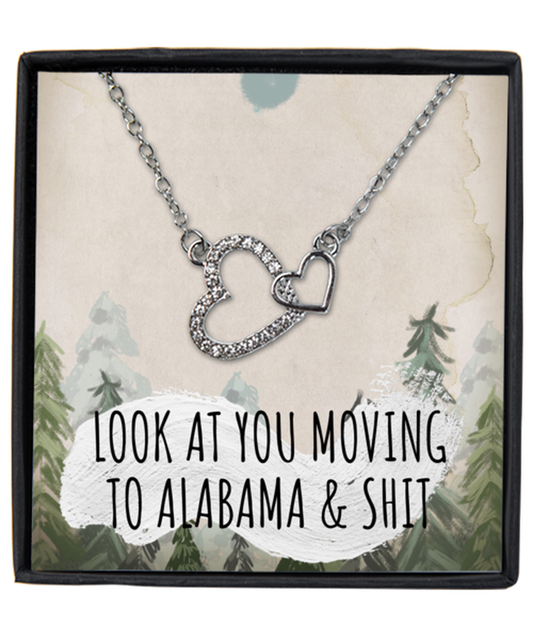 Moving to Alabama Interlocking Hearts Necklace Jewelry