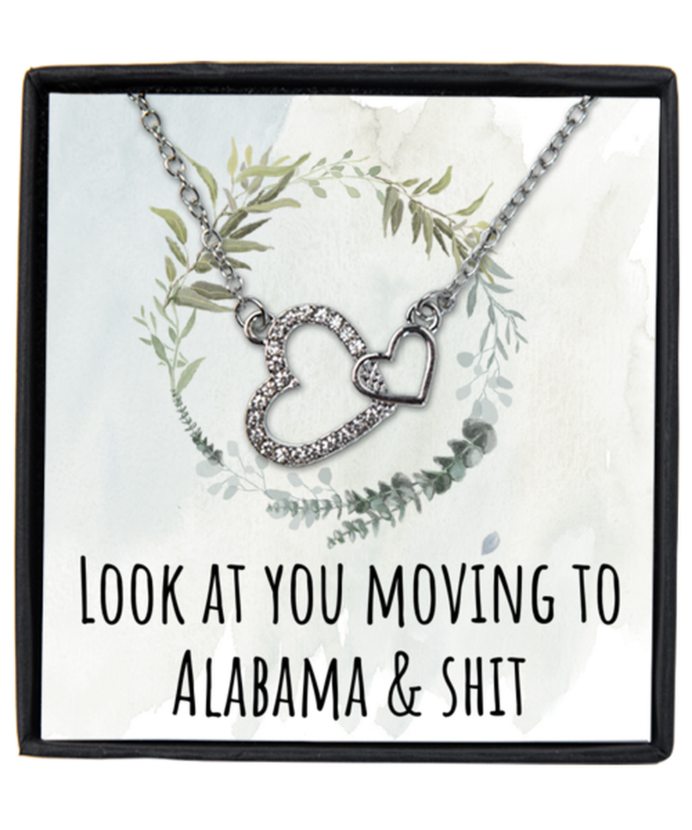 Moving to Alabama Interlocking Hearts Necklace Jewelry