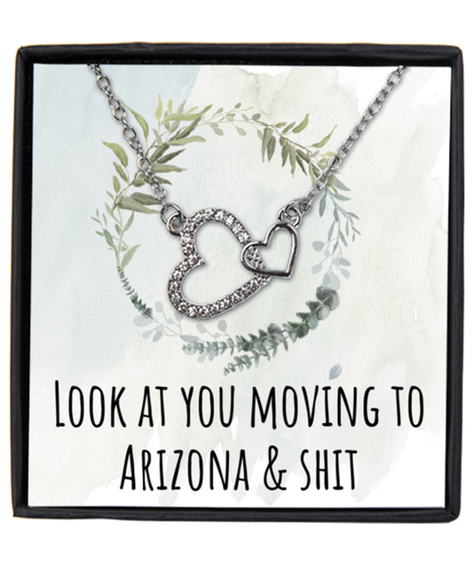 Moving to Arizona Interlocking Hearts Necklace Jewelry