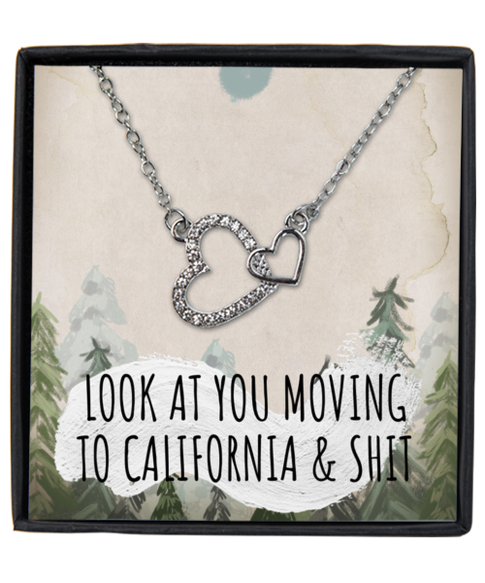 Moving to California Interlocking Hearts Necklace Jewelry